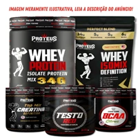 Imagem da promoção Kit Whey Protein Sache 1kg + Creatina 300g + Pré Treino Inductor + Bcaa - Extra pump Bodybuilder