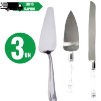 Imagem da promoção Kit Conjunto Espátulas em Aço Inox Para Bolo Tortas Corta Servir