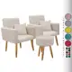 Kit 02 Poltronas Nina com Almofada e 01 Puff Redondo para Sala Decorativa Pés Palito Suede Aninha De em oferta