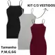 KIT C3 Vestidinho colado sem bojo canelado de alcinha curto envio rapido em oferta