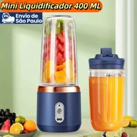 Imagem da promoção Mini Liquidificador Portátil Shake 6 Lâminas 400ML Espremedores Recarregável Espremedor Elétrico