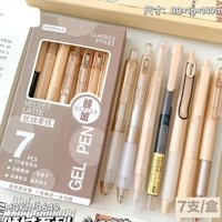 Imagem da promoção 7Pcs/Box Minimalista Transparente 0,5mm Caneta Gel De Alta Qualidade De Tinta Preta De Secagem Rápid