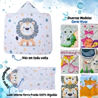 Imagem da promoção Toalha de banho grande com capuz piscina bebê infantil forro fralda 100% algodão suave absorvente