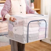 Imagem da promoção Organizador Multiuso Caixa Organizadora De Guarda Roupa Flexivel Com Ziper 50x40x30cm Grande