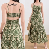 Imagem da promoção Lovito Boho Paisley Ruffle Hem Vestido franzido para mulheres