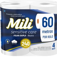 Imagem da promoção Mili, Papel Higiênico Folha Dupla 4 Rolos, 60 Metros