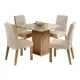 Sala De Jantar Estofada Madesa Evelin Mesa Vidro 4 Cadeiras Rustic/Crema/Imperial em oferta
