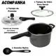 Panela de Pressão Antiaderente 2 Em 1 Fechamento Externo 4,5L Teflon + Tampa de Vidro + Concha Nylon em oferta