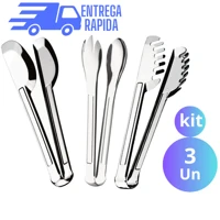 Imagem da promoção Kit 3 Pegadores 20 cm de Massa Salada Universal Utensílios de Cozinha 100% Aço Inox