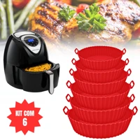 Imagem da promoção Kit 6 Forma de Silicone para Fritadeira Air Fryer com Alça Antiaderente Cozinha