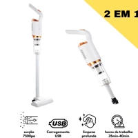 Imagem da promoção Aspirador De Pó Sem Fio Portátil Limpeza Manual Uso Domestico USB 2EM 1