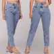 Calça Mom Jeans Cintura Alta Feminina Levanta Bumbum em oferta