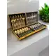 Faqueiro Kit de Talheres Com 24 Peças em Aço Inox 2 Prata E Dourado Com Maleta em oferta