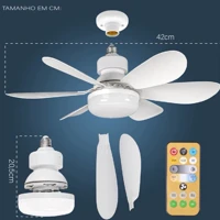 Imagem da promoção Ventilador de Teto PRO 80W ou 40W Super LED Lâmpada E27 Controle Remoto Luminária Economica de Energ