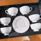 Conjunto 6 Xicaras Com Pires Porcelana Branca 100 ML Xicara De Cafe De flor De Luxo em oferta