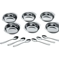 Imagem da promoção Conjunto Jogo De Tigelas Com Colheres Inox Para Sobremesa - Madefer Inox