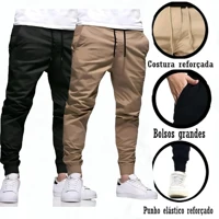 Imagem da promoção KIT 2 Calça Jeans Jogger Masculina Premium com Lycra - Sarja com Punho, Conforto e Estilo