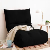 Imagem da promoção Futon Almofada Dobrável de Espuma Solteiro Preto - Emcompre Bf Colchões