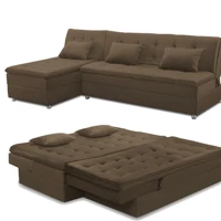 Imagem da promoção Sofá Cama King 5 Lugares 2,70m Alice Suede