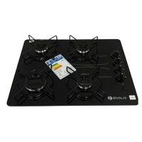 Imagem da promoção Cooktop Braslar Pop Gás 4 Bocas Mesa Vidro - Bivolt Cor Preto 127V/220V