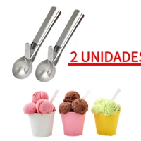 Imagem da promoção Conjunto de 2 Colheres de Sorvete em Aço Inoxidável Com Ejetor Profissional