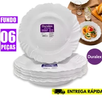 Imagem da promoção Kit 6 Pratos Fundo Duralex Vidro Opaline Pétala Branco