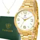 Relógio Feminino Dourado Tuguir Com garantia de 1 ano Original acompanha colar em oferta