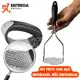 Kit 2 Peças Espremedor de Alho com Amassador de Batata e Feijoão Ambos de Aço Inox e Cabo de PVC em oferta