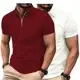 Kit 2 camisas Camiseta Polo Manga Curta Com Ziper Masculina Malha Canelada em oferta