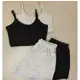 Kit 2 Conjuntos Feminino Short e Cropped Canelado Curto - CJESHC em oferta