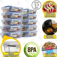 Kit 10 Pote De Vidro Marmita Hermético 640ml Freezer Fitness Rishon em oferta