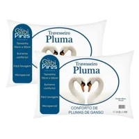 Imagem da promoção Kit 2 Travesseiros Pena De Ganso 70x50cm Toque Plumas Branco