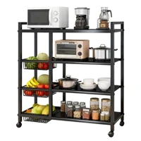 Imagem da promoção Fruteira Chão Cozinha Organizador 4 Andares Multiuso Mesa Preto