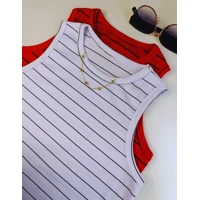 Imagem da promoção KIT 2 BLUSA REGATA FEMININA CANELADA TENDÊNCIA LISTRADA PREMIUM