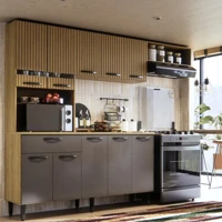 Imagem da promoção Armário de Cozinha Dora Completo De 200 CM Com 10 Portas E 1 Gaveta Moderno, Grande Espaço Interno,