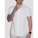 Camisa de Linho Manga curta Social Verão Fresca Gola Italiana Elegante em Visco-Linho em oferta