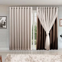 Imagem da promoção Cortina MADRI LUXO 3,00 x 2,50 c/ VOIL Branco - Decoração Quarto, Sala, Escritório, Janela