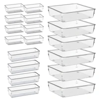 Imagem da promoção Kit 18 Organizadores Multiuso Modular Gavetas Geladeira Armario Acrilico Quadrado