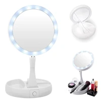 Imagem da promoção Espelho Dupla Face Mesa Maquiagem Barbear Aumenta Lupa 10x