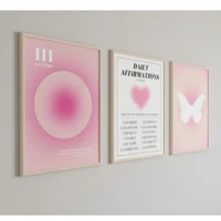 Imagem da promoção Quadros decorativos Angel Number Rosa Para Sala Quarto Hall (3 peças)