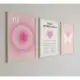 Quadros decorativos Angel Number Rosa Para Sala Quarto Hall (3 peças) em oferta