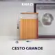 Cesto De Roupa Suja Bambu 72 Litros Lavanderia Com Tampa e Alças Forrado Grande Organizador Banheiro em oferta