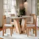 Conjunto Mesa de Jantar Vivi 110x75cm + 4 Cadeiras MDP/MDF Mel/Off White Retangular em oferta