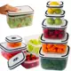 Conjunto De 5 Potes Herméticos De Plástico Retangular Com Tampa De Vedação Top em oferta