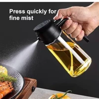 Imagem da promoção Azeiteiro Vinagreiro Spray De Vidro Com Botao + Bico Dosador + Tampa E Alca De Plastico 470ml