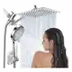 Chuveiro Ducha Slim 20x20cminox Com Braço Com Chuveiro Prateado Cromado em oferta