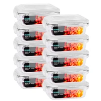 Imagem da promoção Conjunto Potes de Vidro 370ml Hermético Marmita Fit com Tampa 4 Travas OliverHome