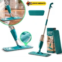 Imagem da promoção Mop Spray Flat Esfregão Giratório PRO Magico Com Reservatorio Rodo De Limpeza Refil Microfibra