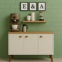 Imagem da promoção Aparador Buffet E&A 3 Portas com Pés Retro Cantinho Do Café - Cores