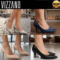 Imagem da promoção Sapato Scarpin Vizzano Salto Fino Feminino 1185.702 Baixo Bico Social Confortável Original
